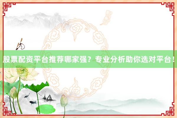 股票配资平台推荐哪家强？专业分析助你选对平台！