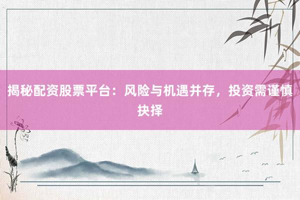 揭秘配资股票平台：风险与机遇并存，投资需谨慎抉择
