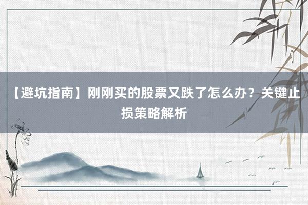 【避坑指南】刚刚买的股票又跌了怎么办？关键止损策略解析