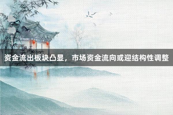 资金流出板块凸显，市场资金流向或迎结构性调整