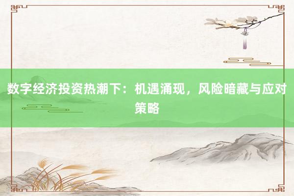 数字经济投资热潮下：机遇涌现，风险暗藏与应对策略