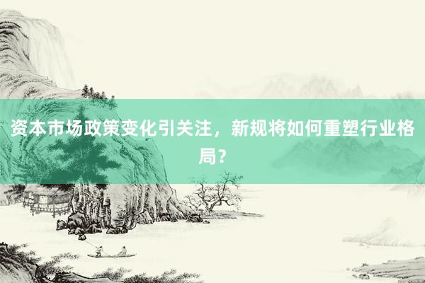 资本市场政策变化引关注，新规将如何重塑行业格局？